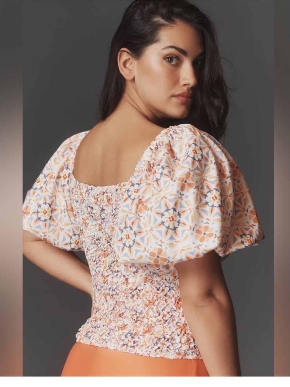 NWT Anthropologie by Dolan Orange Multicolor Crop Top